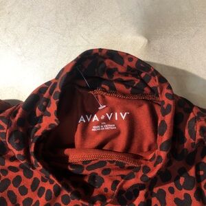 Ava & Viv leopard print faux turtle neck XXL